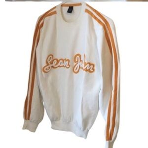 Sean John Vintage Embroidered Men’s  Crewneck Sweater with Large Script Logo
